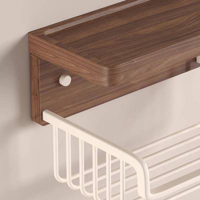 美拉德抽纸盒胡桃木纸巾置物架卫生间巾厕所纸盒环收1145保实木篓