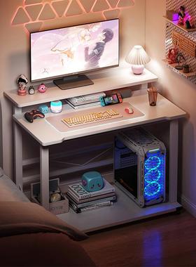 电写脑桌带主机位桌31620椅带轻奢家用书桌间房用卧椅室带书架学