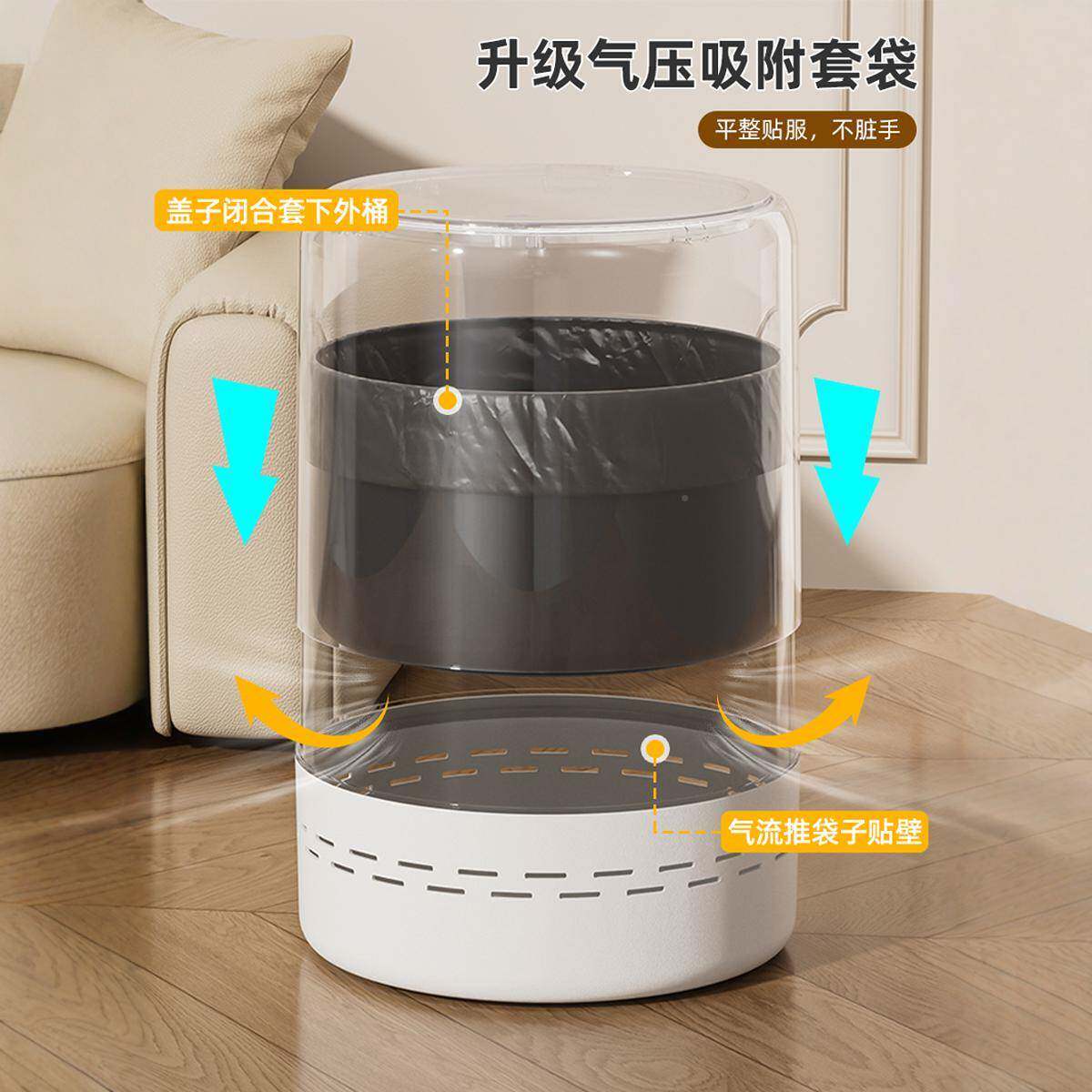 约垃圾桶家容用带盖客厅纯色简卫生厨F78SJ6TM间房大号量高颜值档