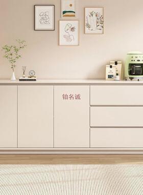 全实边餐柜靠墙一体木现代约奶油风客简厅圆弧收纳储物斗柜CJO餐