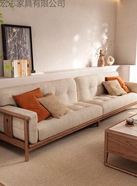 新NQW款新中式实木沙发组合办公室客简约商小务接布待艺大厅户型