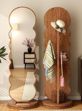 旋转穿衣镜全镜身地镜式家落用QRO卧室挂衣帽架子一体试衣镜立可