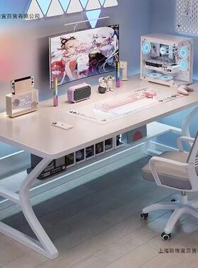 白色电脑桌台家用办IPI公出租屋简易桌子式桌卧室简学习书桌约电