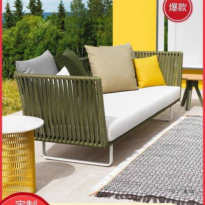 户外发防防水闲客休厅阳台室外晒庭院茶几三人藤编家沙GSS具民宿