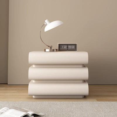 爆卧室FSX家用网红奶油式风白款色极简皮质床意收边纳储物实木床