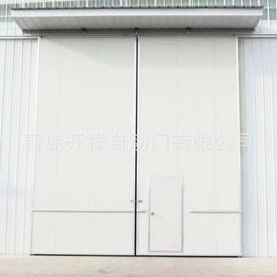 合工业平开门厂房车库平开铝门车彩165钢间大门大型车库仓金库大
