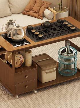 家用茶水柜移动茶车发边几壶泡沙几边茶柜小茶台茶桌烧OAN水一体