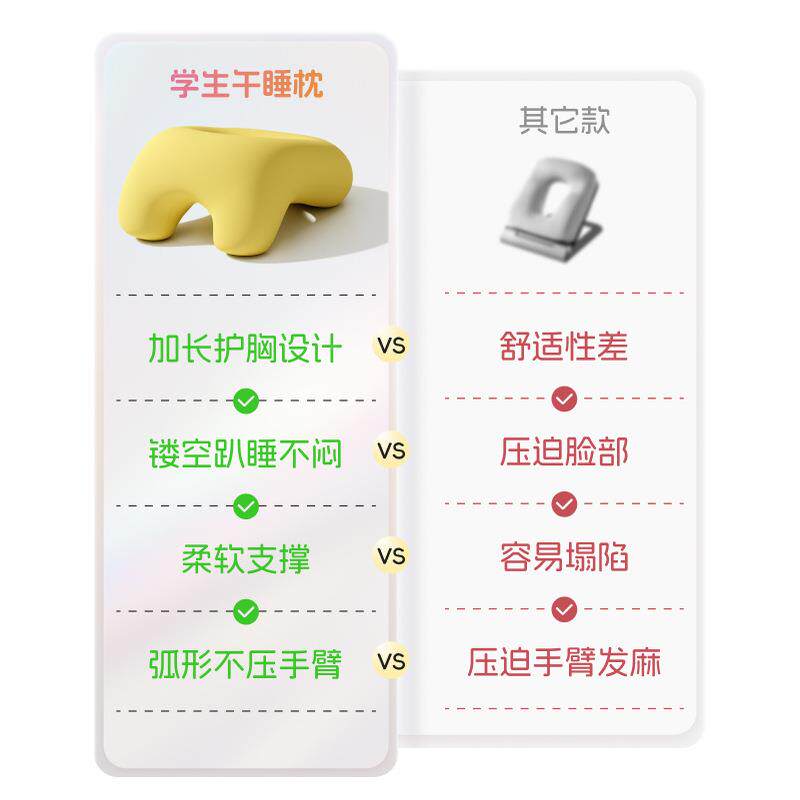 儿小童午着睡枕中午学生趴睡枕头被子趴睡觉抱枕F996T6JM休睡觉便