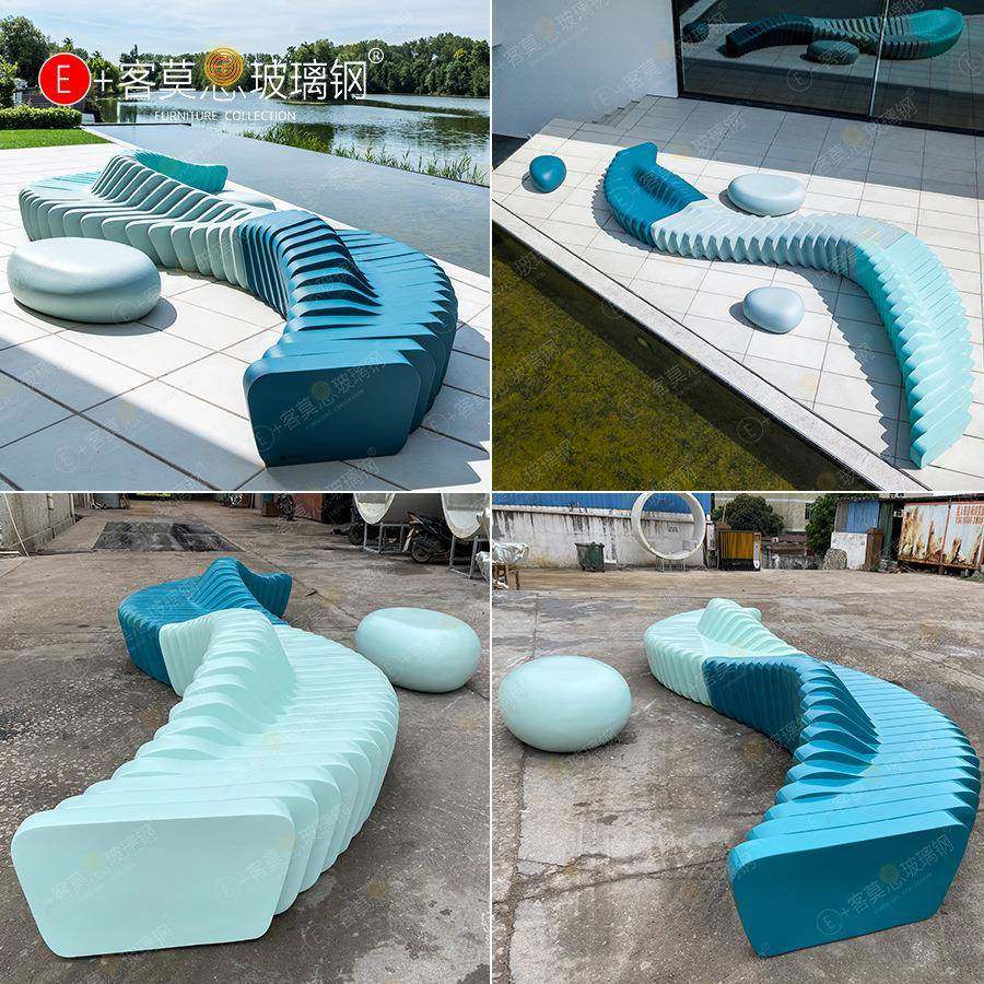 新款璃钢条纹商场拼接椅异形扭234曲外玻户美陈组合休闲长座椅长,商业/办公家具,等候椅系列,淘宝优惠券,粉丝福利购,淘宝优惠卷