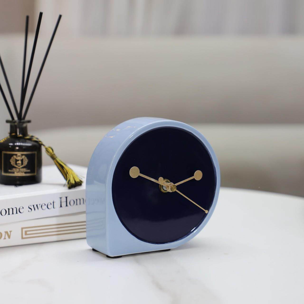 现代房简约陶瓷水滴圆形饰钟室表时钟摆件客厅卧书电视柜KMQ家居