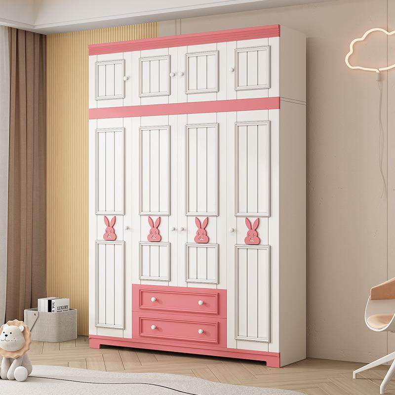 儿童衣柜男孩衣橱家卧室实用木生态板开女门IPO小型卡通衣收纳柜