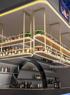 酒吧吧台架吊架装饰红酒展柜挂发光酒吊柜倒72984挂式柜展悬示酒
