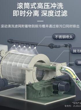 转鼓微滤机IXK池自鱼反冲洗环鱼便循分离过滤器水产养殖微动滤机