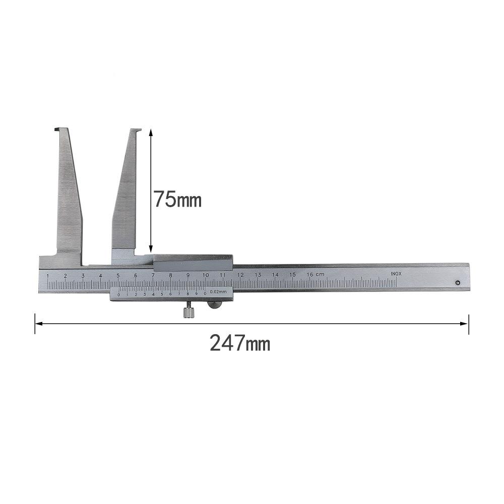 HUOT1016-0MM0.010-160mm2MM内扁头O沟槽长爪卡尺内径游标卡尺