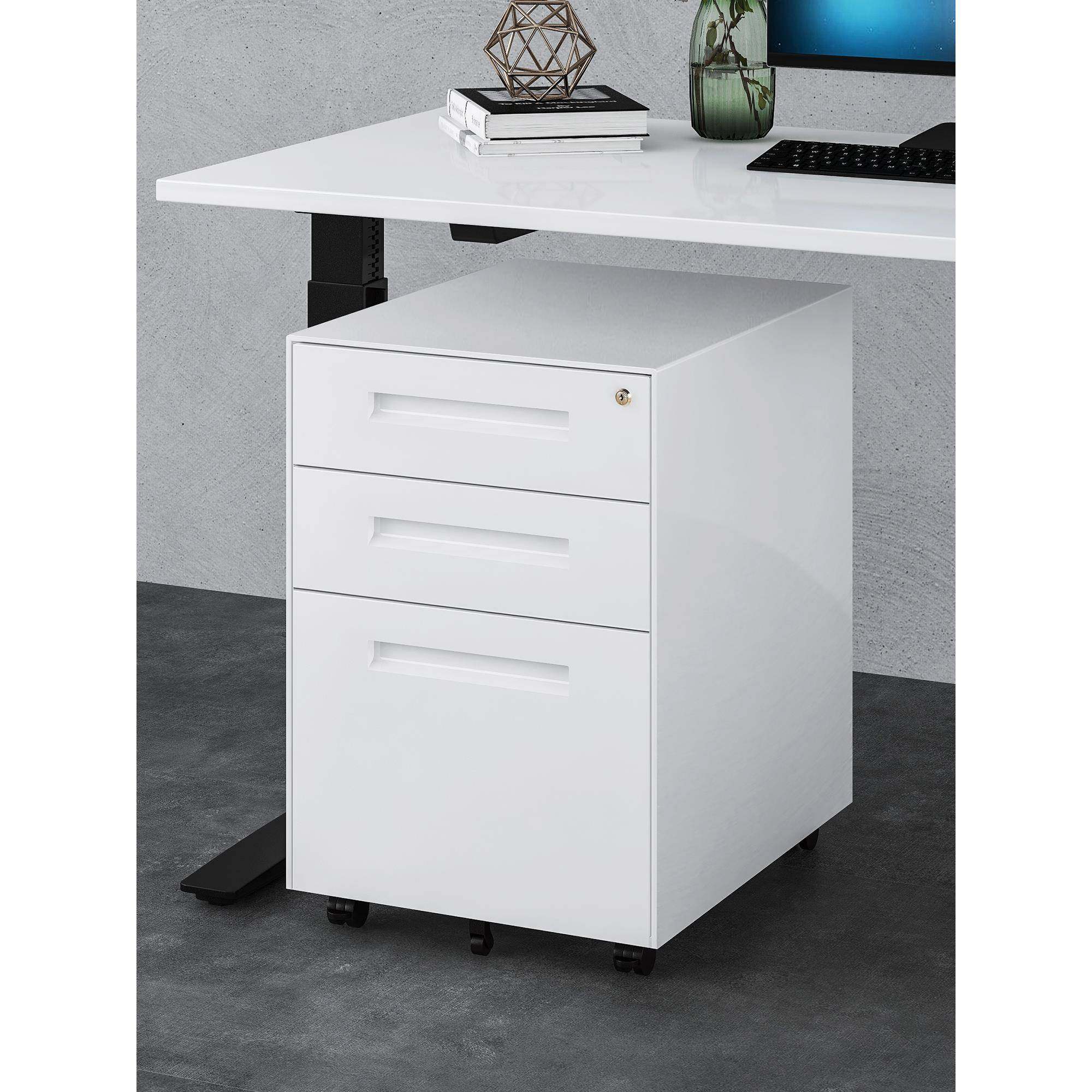 边A柜201510L公柜移动办文件柜三抽屉挂捞活动柜带锁小柜子桌矮柜