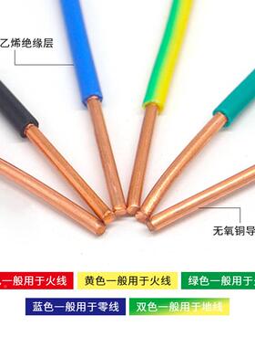 扬B装V电线铜线国213善标0.5/0.75/1/1.5平方单芯硬线芯家布电铜