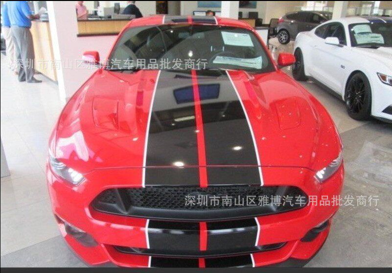 D-628现货15-17mustang改装赛车条纹汽车引擎盖车贴