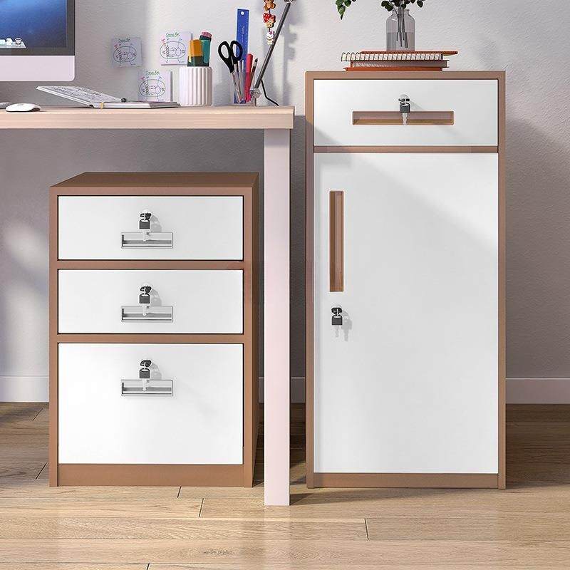 新款矮柜办公室收桌案WJG下纳置物柜钢制档柜带锁抽屉柜储物柜