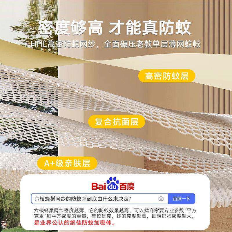 爆款防蚊帐家用20MSCK-木25款卧室床婴儿摔童防掉蒙古包免安装新