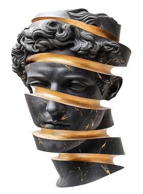 意式轻奢G25236描金金面摆女头像艺术品创意客厅艺酒柜饰品装件树