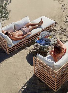 户外编沙发闲庭藤院别墅酒店民宿组阳台藤椅合露台花休园95817室