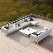 外沙发庭院户光组别墅阳台花园露台B10藤椅室外样板房阳合房藤编