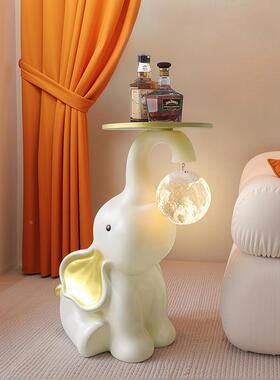 创落意大象客厅型地摆件电视大PQS柜沙发旁托收纳轻奢高档装饰盘