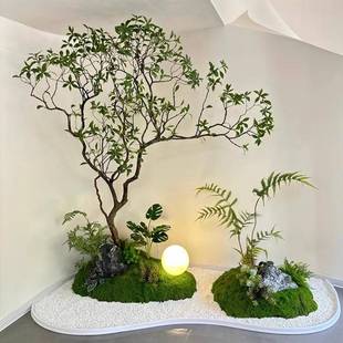 仿真绿色物造景内楼梯室角落装饰阳台玄生关橱窗假造景2024树景观