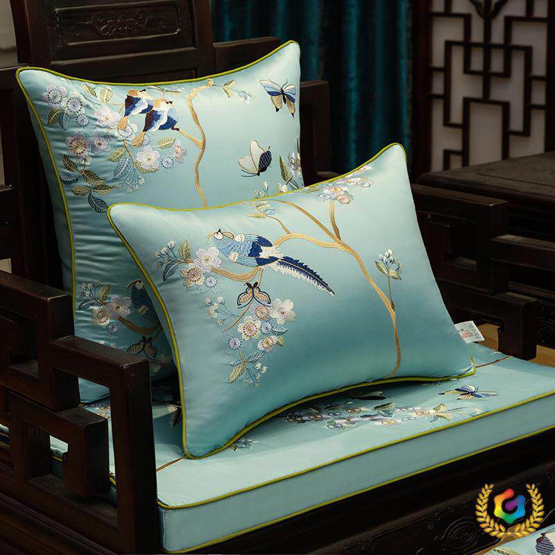中垫沙F$px}^l^发垫椅刺绣式罗汉床垫子垫防滑实木沙发坐五件套罩