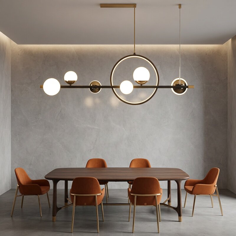 设计师餐厅吊灯艺术灯 现代简约北欧吧台灯 轻奢一字长条个性灯具