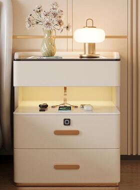 免边安装智床能头柜现简代约轻OLS奢家用卧室储物多功能实木床柜