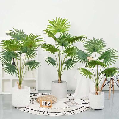 轻仿生绿蒲葵植高端奢加州蒲内葵盆栽室客厅大型装落地饰扇葵摆件