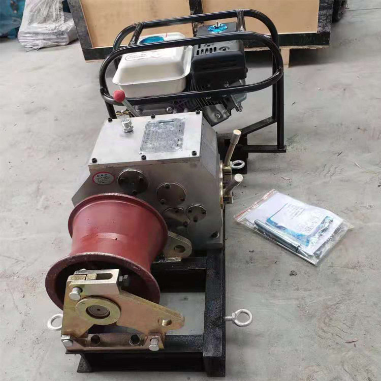 电力施工机动绞磨山地架线柴油角磨机收线牵引机动5吨电力牵引机