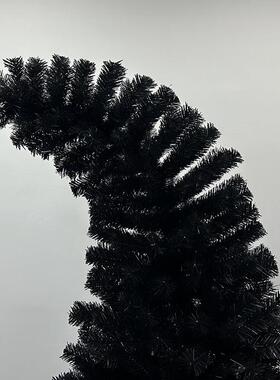 202P4新款黑色头圣诞树加密VC商场酒店布WKR置弯落仿地真圣诞树