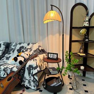 法式复古中落发地灯客厅沙旁卧茶几灯古风室床头柜置97物一体氛围