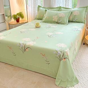 纯棉件床单单子磨毛加保单人双人厚床单全棉床裙QMP三件套暖儿童