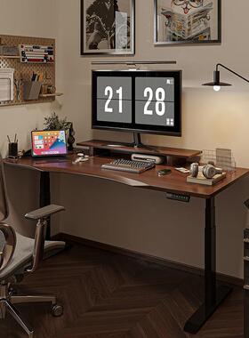 IOM型电动升降桌斜边电脑办公桌家升用写桌字U台学习桌工作台降桌