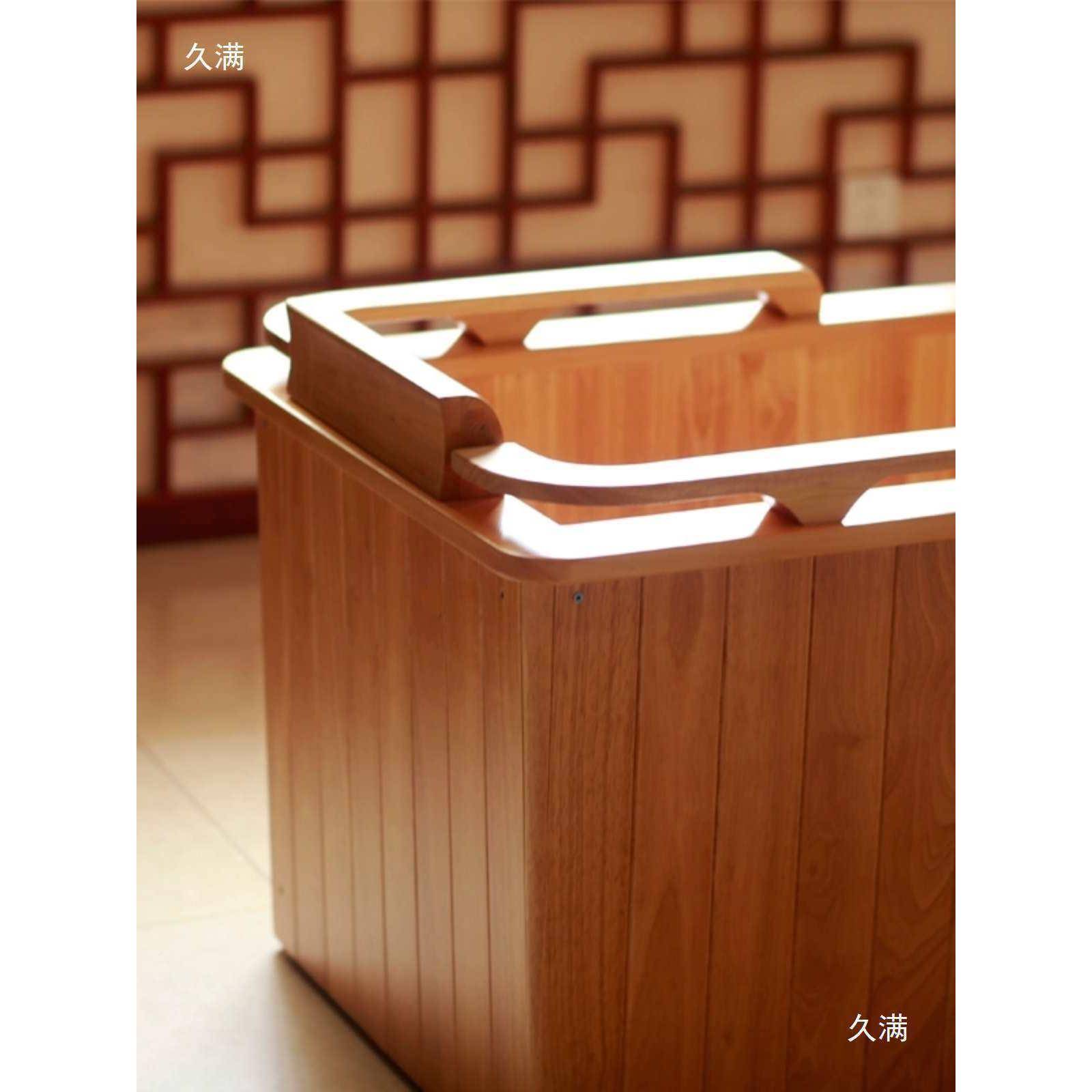 泡学澡木桶浴桶浴缸双层实加曲线人厚体AL991720工程成人木用商用