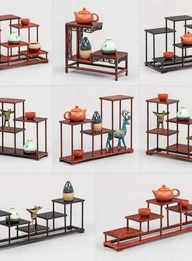 桌紫砂茶壶架博子茶架具小古面架多ZYG00013宝阁置物架实木质展示