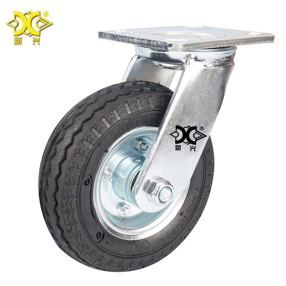 6寸镀锌气橡胶万向李轮打气轮酒店充静房口车音轮行454车手推车脚