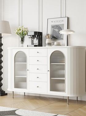 法式复古边柜白色多一柜体落地功能玄关柜卧室XHR餐收纳边中古风
