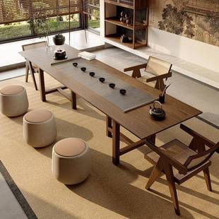 A6L新式 全实木大中板RYO茶台茶桌椅组合客简厅家用室办公现代约