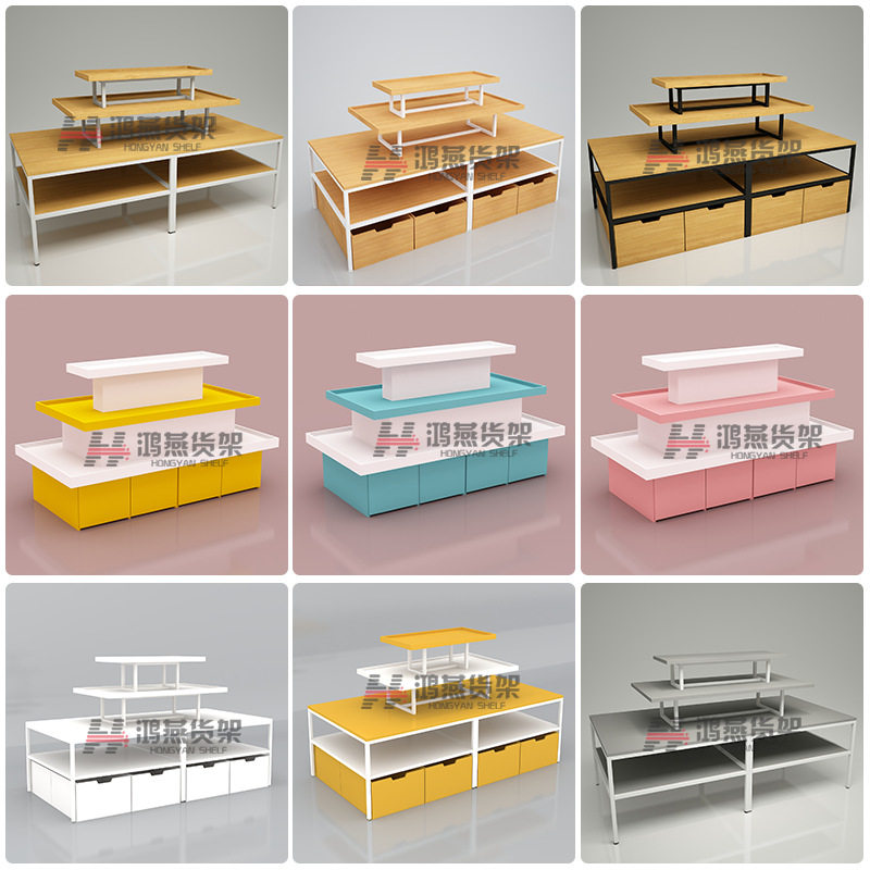 名创日用品三层中岛展示架