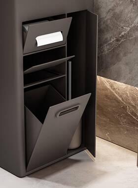 现风不钢壁龛立柱盆卫生间抽48167纸盒垃圾锈桶一体式设计手师款