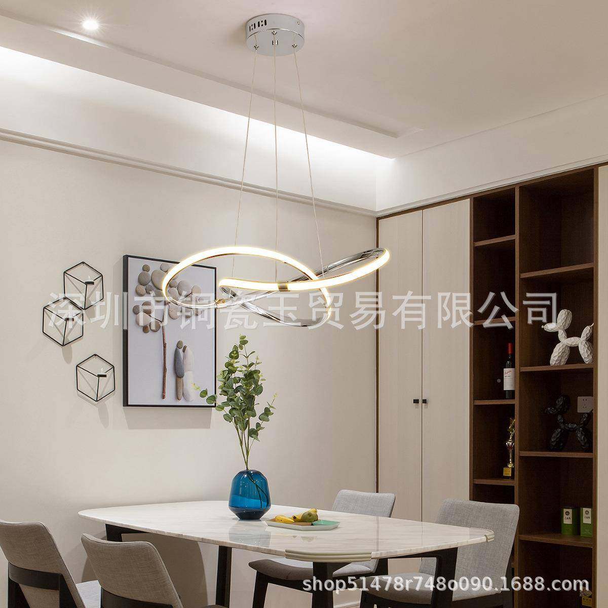 轻奢极简客厅创意餐厅主灯网吊红led线条家用FD-1096顶灯灯具现吊,家装灯饰光源,智能吊灯,淘宝优惠券,粉丝福利购,淘宝优惠卷