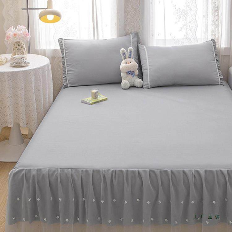 F5M7HT8T2025洗款水棉床裙单件双人丝花边公主纯色床罩带裙蕾边防,床上用品,床裙,淘宝优惠券,粉丝福利购,淘宝优惠卷