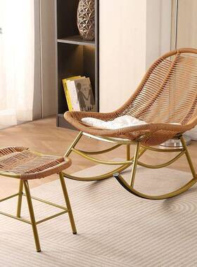 阳台摇椅花园摇摇躺椅用家人客厅休闲单人户外藤藤MHX椅懒庭院编