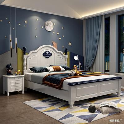 儿实木床女孩粉公主床现代.简约美色式小户型家童见描述用15m单人