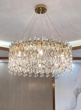 法式轻奢水晶吊主客厅灯现代简49021约高档大气家用中餐厅灯山卧