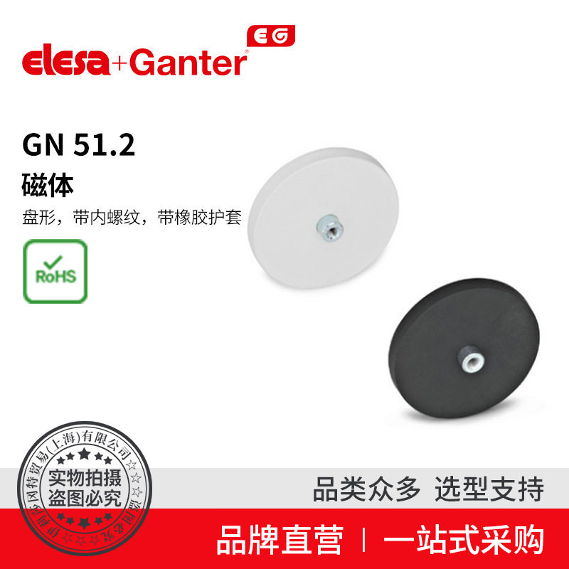 ElesaGanter伊莉莎冈特GN51.2磁体盘形带内螺纹带橡胶护套